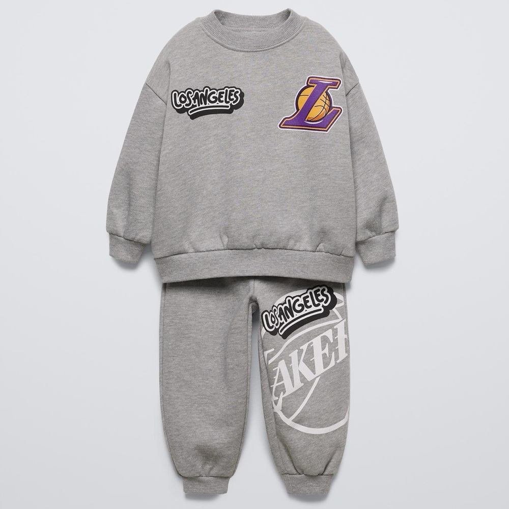 Zara Kids Los Angeles Lakers Gray NBA Sweatshirt and Joggers Set